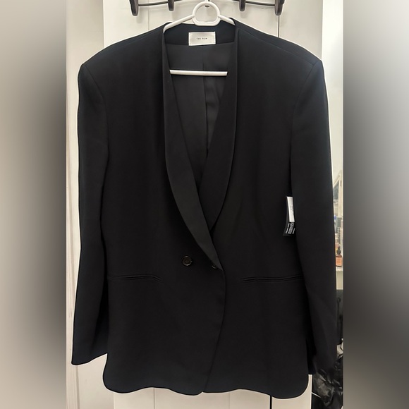 THE ROW black Alda blazer jacket double breasted shawl lapels New w/tags $2800 - Picture 7 of 16